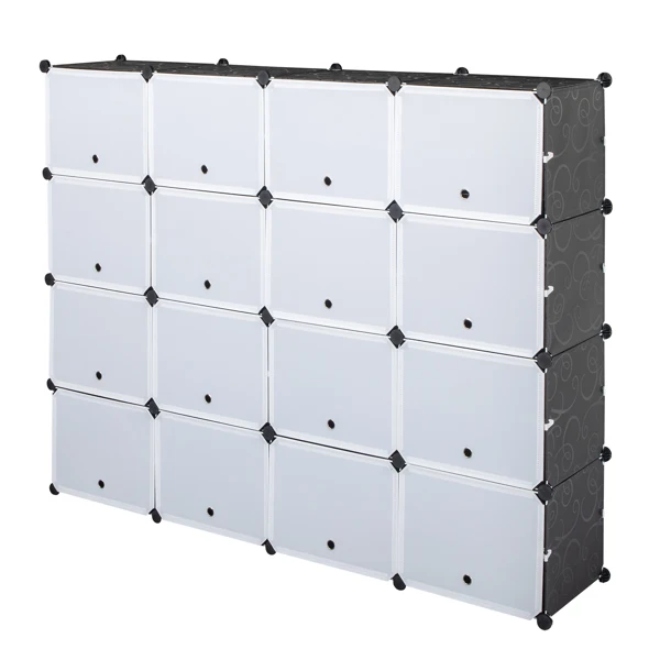 8-Tier Portable 64 Pair Shoe Rack Organizer 32 Grids Tower Shelf Storage Cabinet Stand Expandable for Heels, Boots, Slippers, Black view 2