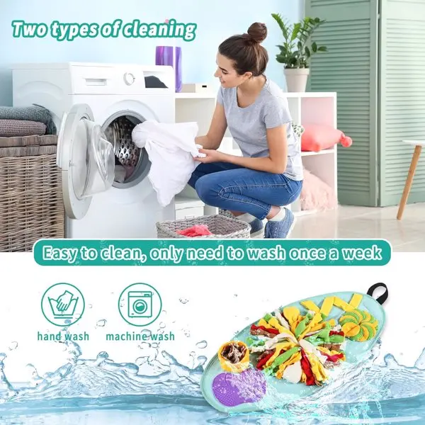 Dog snuff pad dog interactive toy small dog rich toy dog sniffing pad dog puzzle toy small dog licking pad squeaking dog toy natural foraging skills (blue) view 4