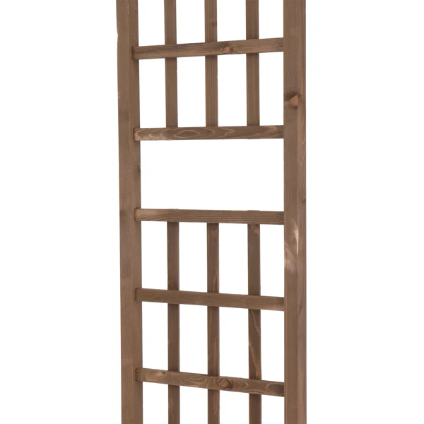 7FT Wooden Garden Arbor, Wedding Arch Backdrop Stand for Ceremony Party, Garden Pergola with Trellis for Climbing Plants, Dark Brown view 4