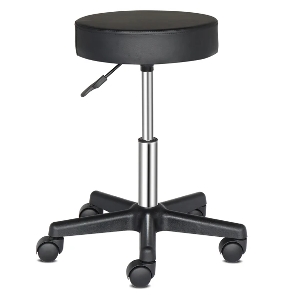 Round Stool Plastic Arch Feet Rotation Bar Stool Black view 4