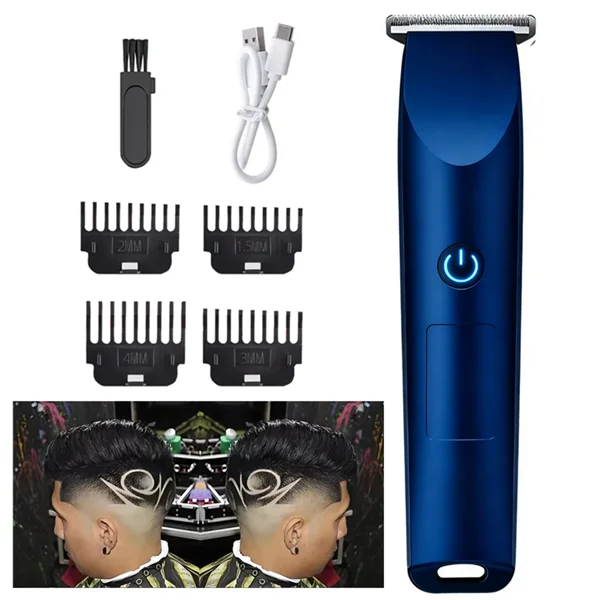 Men Pro Electric Hair Clippers Beard Trimmer Cutting Barber Shaving Machine Blue view 2