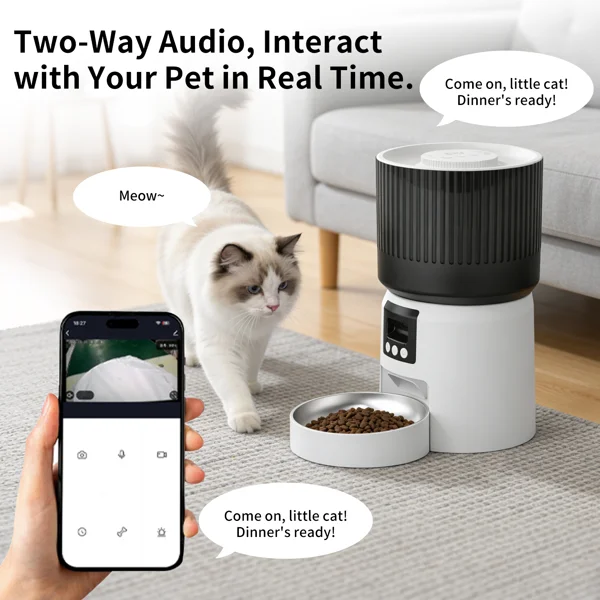 Intelligent fully automatic pet feeder, timed and quantitative feeding, remote control for more peace of mind view 2