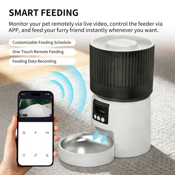Intelligent fully automatic pet feeder, timed and quantitative feeding, remote control for more peace of mind view 6