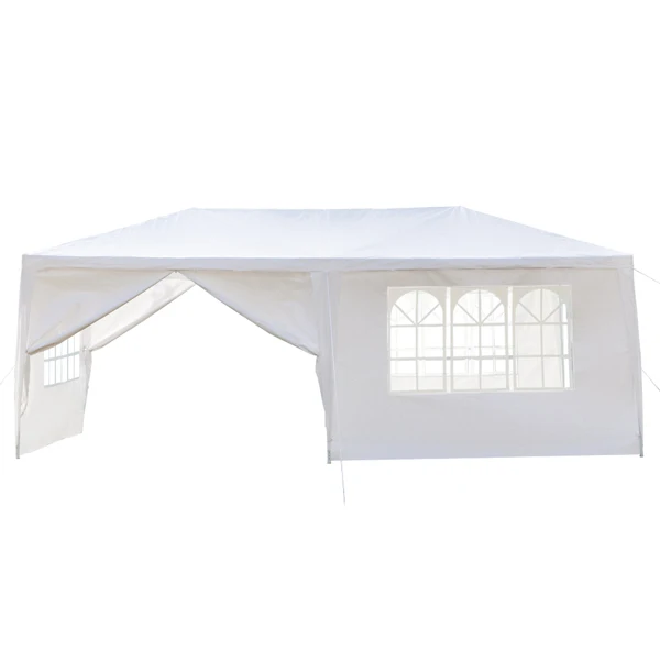 10'x20' Outdoor Party Tent with 6 Removable Sidewalls, Waterproof Canopy Patio Wedding Gazebo, White view 2