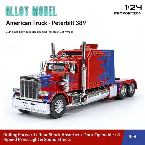 Semi Truck Toys for Boy Heavy Trucks,Metal Diecast Trucks Model Pull Back Cars with Light and Sound,Truck and Trailer Toys for Boys,Toy Trucks for Boys Age 4-8