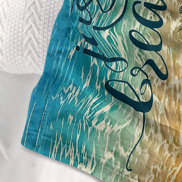 Tropical Baby Sea Turtle Flannel Fleece Blanket 3D Ocean Waves Flannel Soft Plush Throw Blanket Cozy Blankets for Bed Chair Car Sofa Couch Bedroom 75*100cm view 4