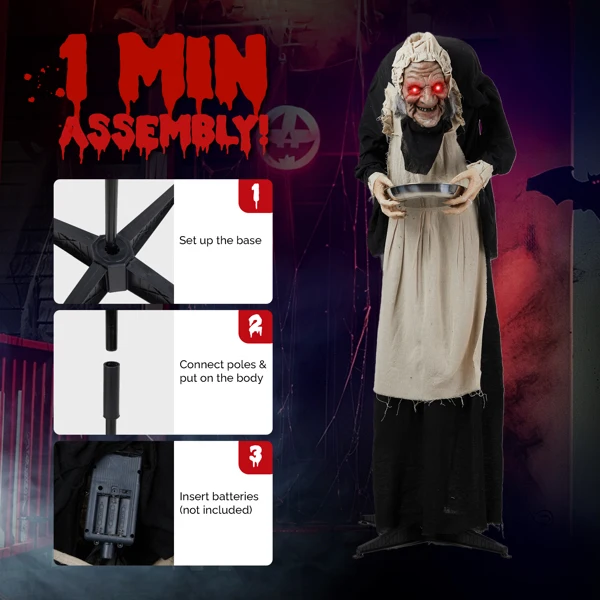 5 FT Maid Halloween Standing Decoration view 6