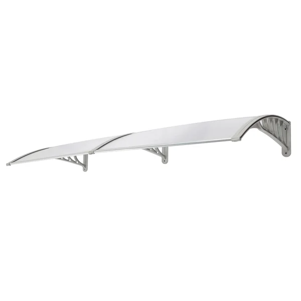 HT-200 x 100 Household Application Door & Window Rain Cover Eaves Canopy Silver & Gray Bracket view 3