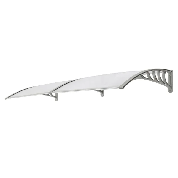 HT-200 x 100 Household Application Door & Window Rain Cover Eaves Canopy Silver & Gray Bracket view 5