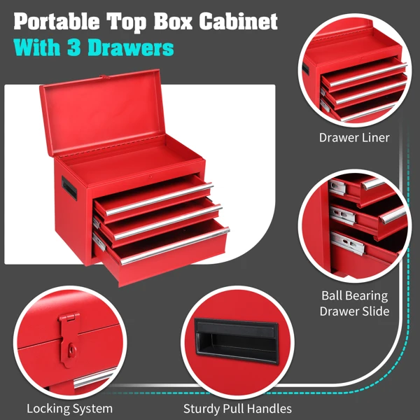 Repair tool cart Red view 6