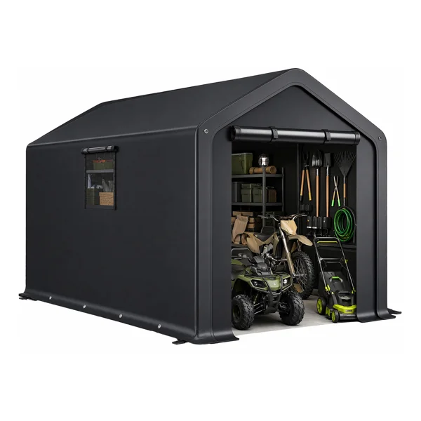 8x10 FT Storage Shed with 2 Roll-up Windows, Heavy Duty Bike Tent