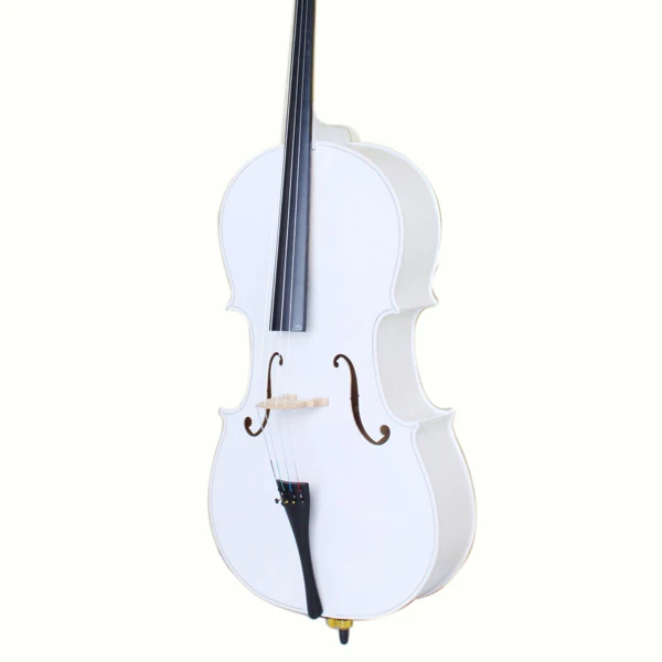 4/4 Wood Cello Bag Bow Rosin Bridge White view 2