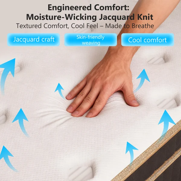 12 Inch Full Mattress, Innerspring Mattress with Black Gold Trim & White Cover - Medium Firm Support, Cooling Breathable Design for Bedroom, Guest Room & Family Use view 6