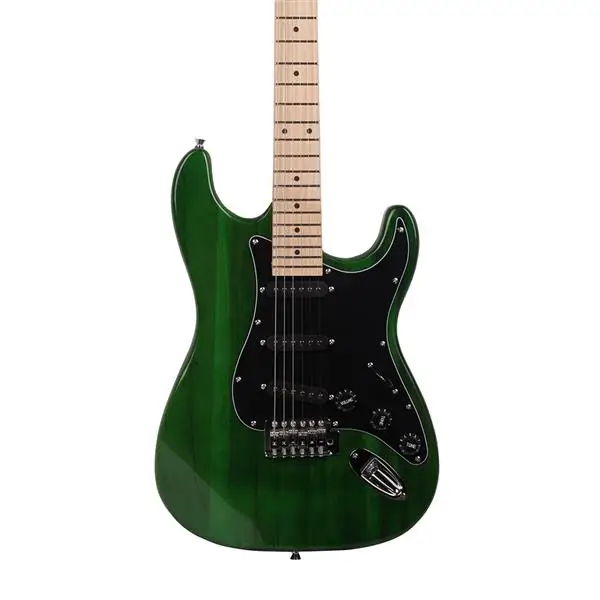 ST Stylish Electric Guitar with Black Pickguard Green view 5