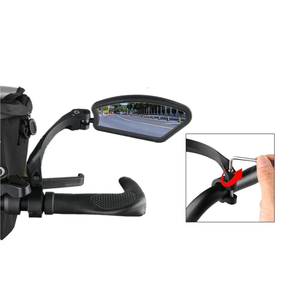 1 Pair Adjustable Bike Mirror HD Wide Angle Handlebar Mount Rear Bicycle View Mirrors (US Logistics only For USPS.TK/TMEU only For self-pickup) view 3