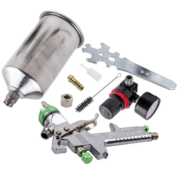 2.5mm HVLP Feed Car Air Spray Gun Kit W/ Regulator Gauge Paint Sprayer view 2