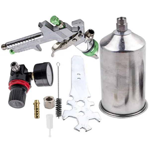 2.5mm HVLP Feed Car Air Spray Gun Kit W/ Regulator Gauge Paint Sprayer
