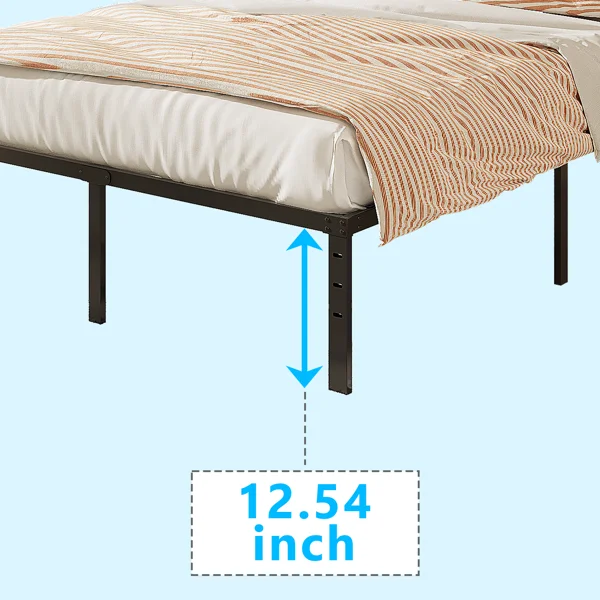 Black Full Size Simple Basic Platform Metal Bed Frame - 14 Inch Bed Height view 5