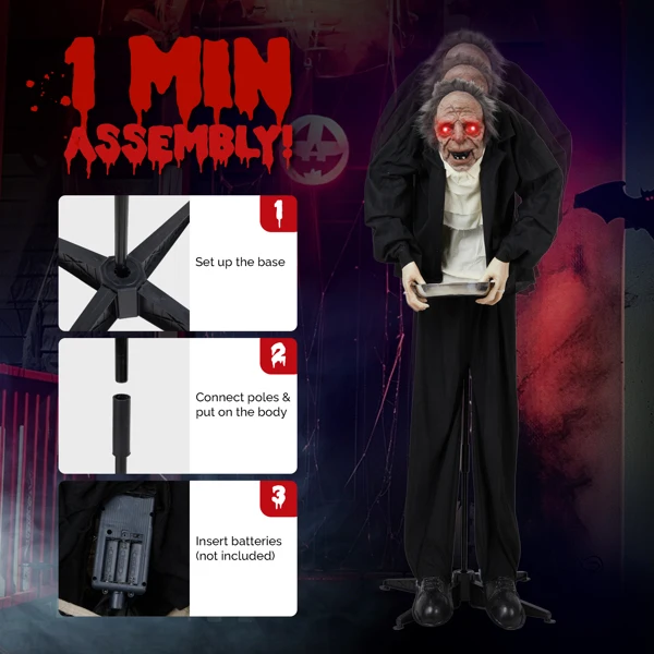 5ft Male servant Halloween Standing Decoration view 4