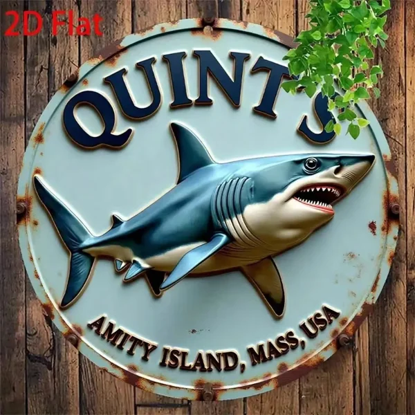 CIFbuy Jaws Movie Amity Island Shark Metal Sign Vintage Retro Tin Sign Wall Decor for Man Cave 12x8 Inches view 3