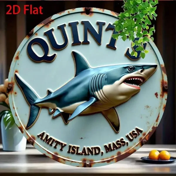 CIFbuy Jaws Movie Amity Island Shark Metal Sign Vintage Retro Tin Sign Wall Decor for Man Cave 12x8 Inches view 5