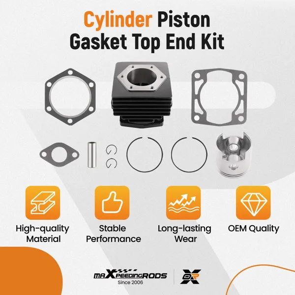Cylinder Piston Top End Rebuild Kit for EZGO Golf Cart 2 Cycle Engine 1976-1988 view 4