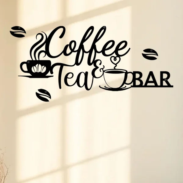 CIFbuy "Vintage Metal Coffee Bar Sign - Rustic Wall Hanging Decor for Kitchen, Cafe, Bathroom & Porch | Farmhouse Home Decor, Coffee Shop Signage, Halloween