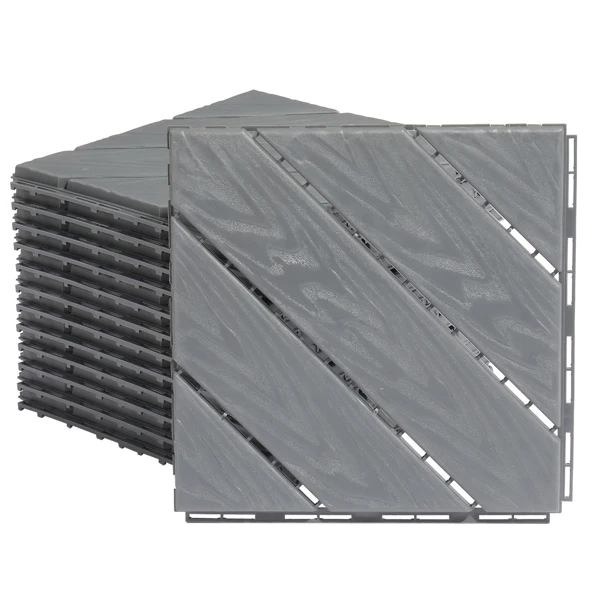 Plastic Interlocking Deck Tiles, 27 Pack, 11.8"x11.8" Waterproof Flooring Tiles for Indoor and Outdoor, Patio Floor Decking Tiles for Porch Poolside Balcony Backyard, Dark Grey view 2