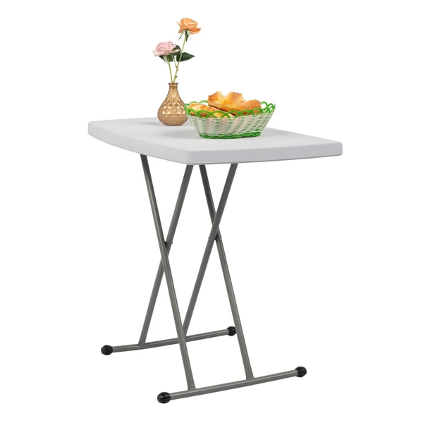 76*50*70.5cm Liftable Garden Plastic Table White view 6