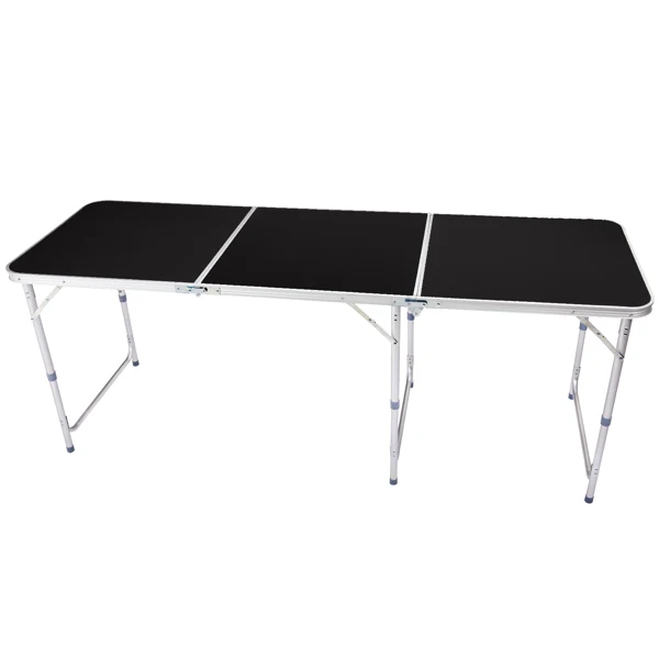 6ft Aluminum Alloy Folding Table black view 2