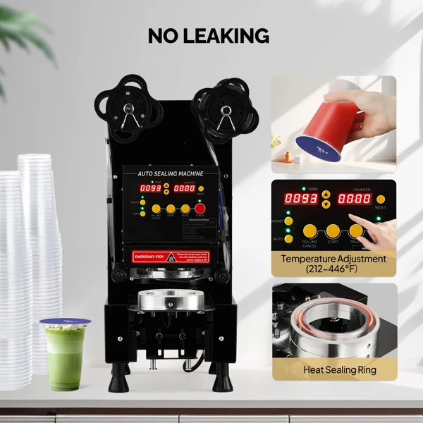 Cup Sealing Machine, Full Automatic Cup Sealer Machine 88/89/90/95mm, Electric Boba Cup Sealing Machine 500-600 Cups/H with LCD Control Panel for Bubble Milk Tea view 6