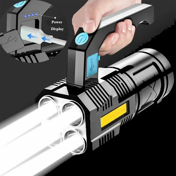 USB Rechargeable Handheld LED Flashlight Outdoor Spotlight Searchlight Work Light (US Logistics For USPS/DHL/Fedex/UPS. No designated logistics accepted,TK/TMEU only For self-pickup) view 3