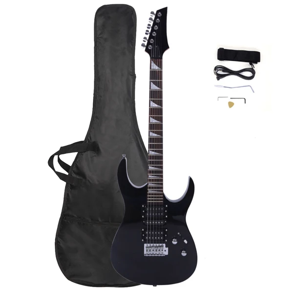 Novice Entry Level 170 Electric Guitar HSH Pickup Bag Strap Paddle Rocker Cable Wrench Tool Black