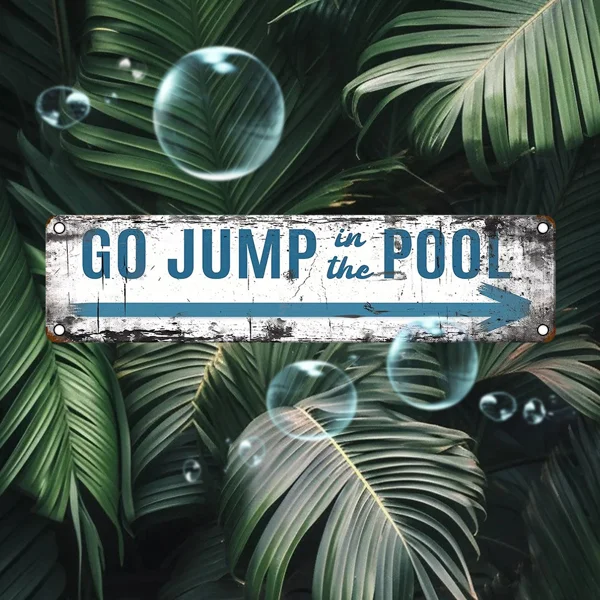 CIFbuy Vintage Aluminum Sign Jump Into The Pool UV Printed Metal Plaque Home Garage Cafe Restaurant Bar Waterproof Dustproof Decor view 5