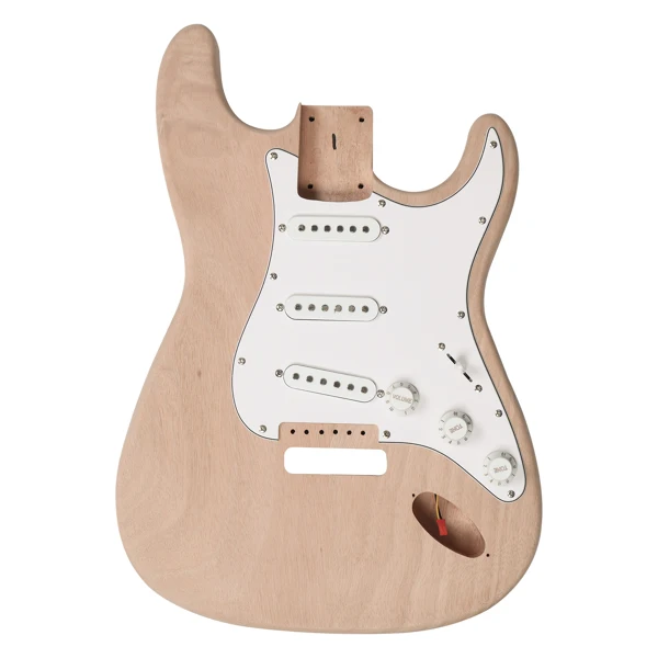 DIY 6 String ST Style Electric Guitar Kits with Mahogany Body, Maple Neck and Accessories view 4