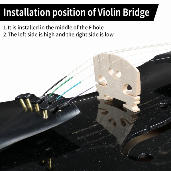 【Do Not Sell on AmazonFull Size 4/4 Violin Set for Adults Beginners Students with Hard Case,Violin Bow,Shoulder Rest,Rosin,Extra Strings and Sordine view 3