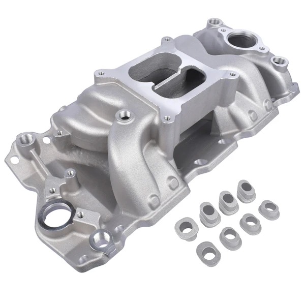 Aluminum Dual Plane Air Gap Intake Manifold For Small Block Chevy 262-400 1955-1986 view 3