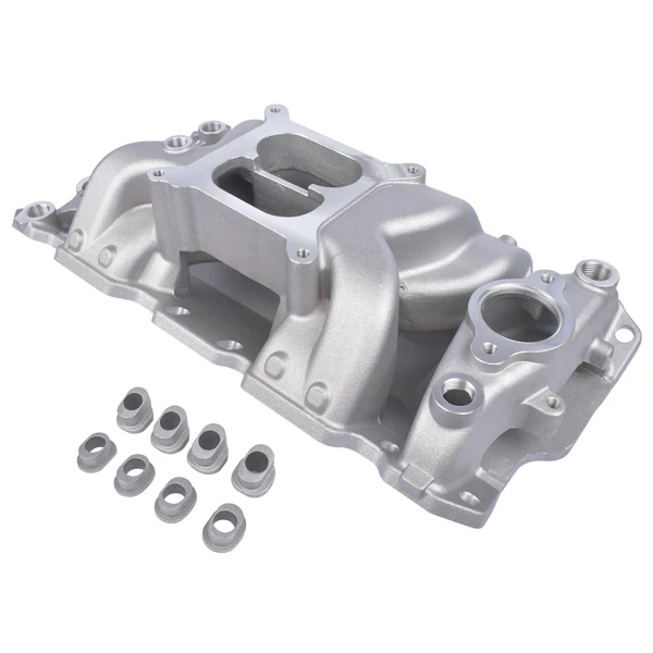 Aluminum Dual Plane Air Gap Intake Manifold For Small Block Chevy 262-400 1955-1986 view 4