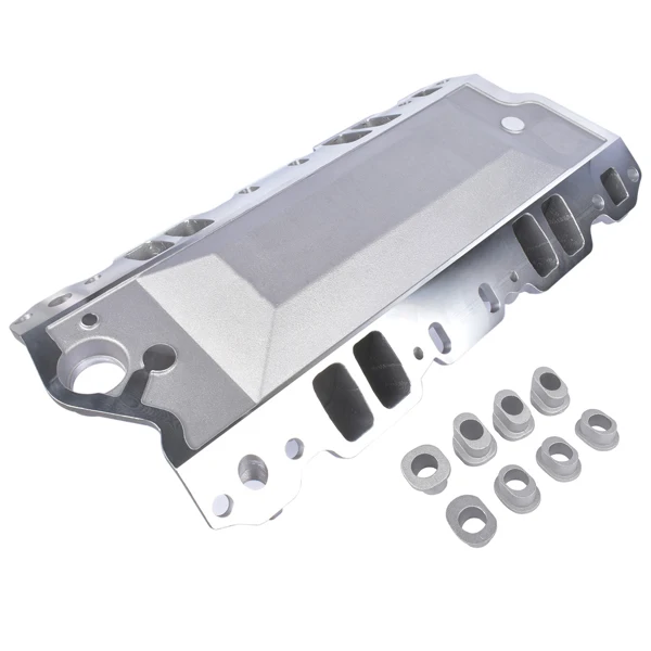 Aluminum Dual Plane Air Gap Intake Manifold For Small Block Chevy 262-400 1955-1986 view 5