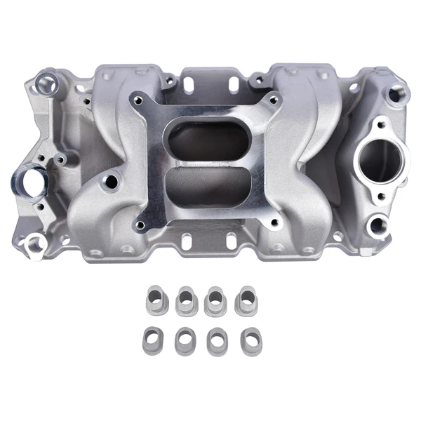Aluminum Dual Plane Air Gap Intake Manifold For Small Block Chevy 262-400 1955-1986