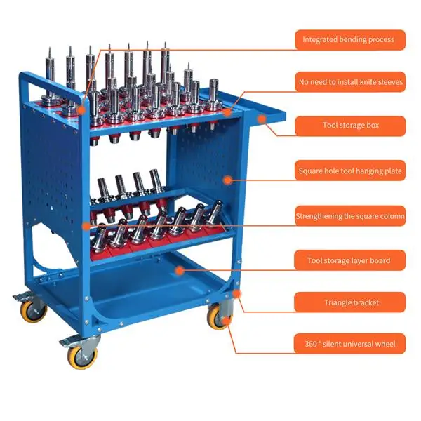 Tool Cart 40 Taper Tool Holder CNC Tool Cart CAT40 tool trolley BT40 Service Carts CNC machine tool service cart (CAT40 35 Capacity) view 6
