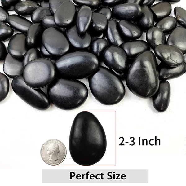 ​​38lbs Black River Rocks, 2-3 inch Polished Pebbles for Plants, Vase Filler, Aquarium, Landscaping, Indoor/Outdoor Decor view 5