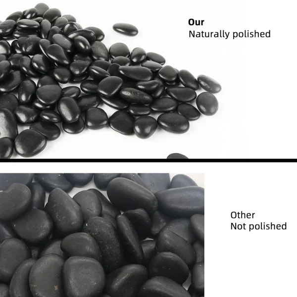 ​​38lbs Black River Rocks, 2-3 inch Polished Pebbles for Plants, Vase Filler, Aquarium, Landscaping, Indoor/Outdoor Decor view 6