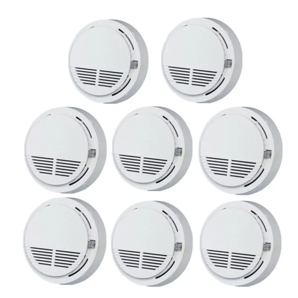 (8 Pack) Smoke Alarm Detector Home Fire Safety Sensor Alert Battery Included