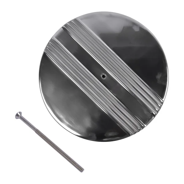 14" x 3" Half Finned Aluminum Air Cleaner With Recessed Base and Paper Element Polished view 4