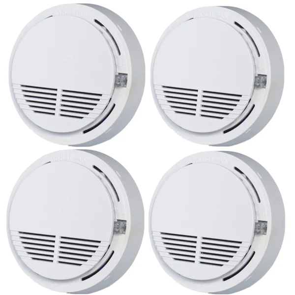 (4 Pack) Smoke Alarm Detector Home Fire Safety Sensor Alert Battery Included