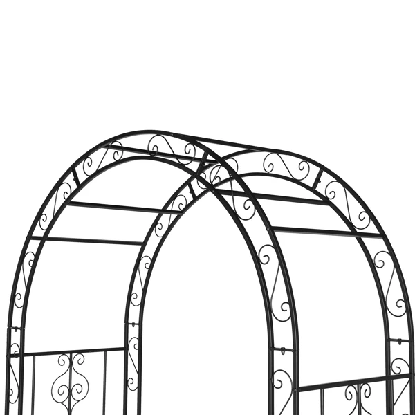 134*59*213cm Double Layer Iron Art Arc Top Iron Arch Black view 6