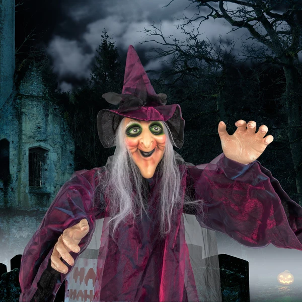 71in Life Size Hanging Witch Talking Halloween Everyday Decoration view 6