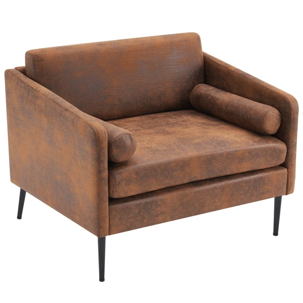 97*71*74cm 1.5 Seats Hot Stamping Cloth Surrounding Chair With Pillow Indoor Circle Chair Dark Brown view 2