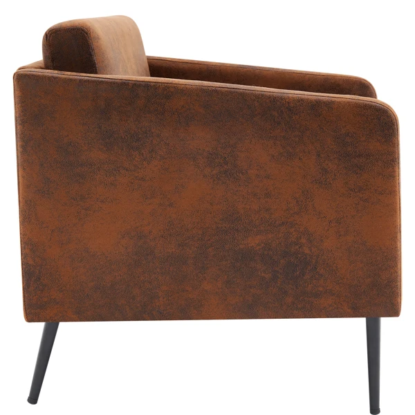 97*71*74cm 1.5 Seats Hot Stamping Cloth Surrounding Chair With Pillow Indoor Circle Chair Dark Brown view 4
